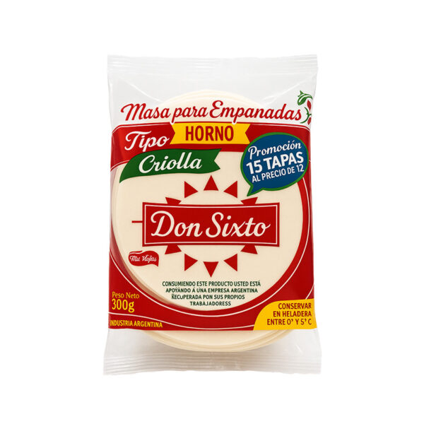 Masa para empanada de horno Don sixto