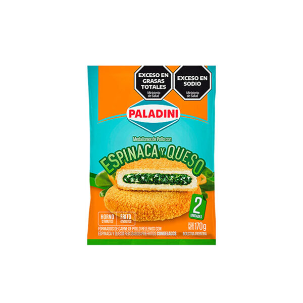 Medallon de pollo, espinaca y queso x 2 unidades