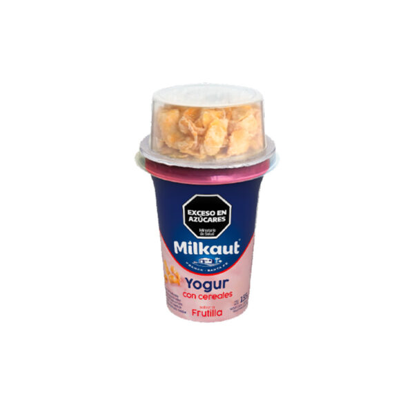 Yogur Entero Frutilla con Copos de Maíz