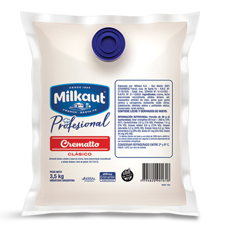 Queso Crematto en pouch Milkaut x 3.5kg